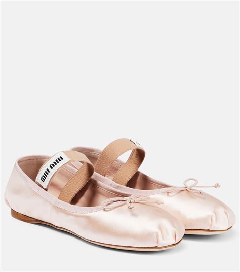 miu miu pink shoes|miu miu ballet flats.